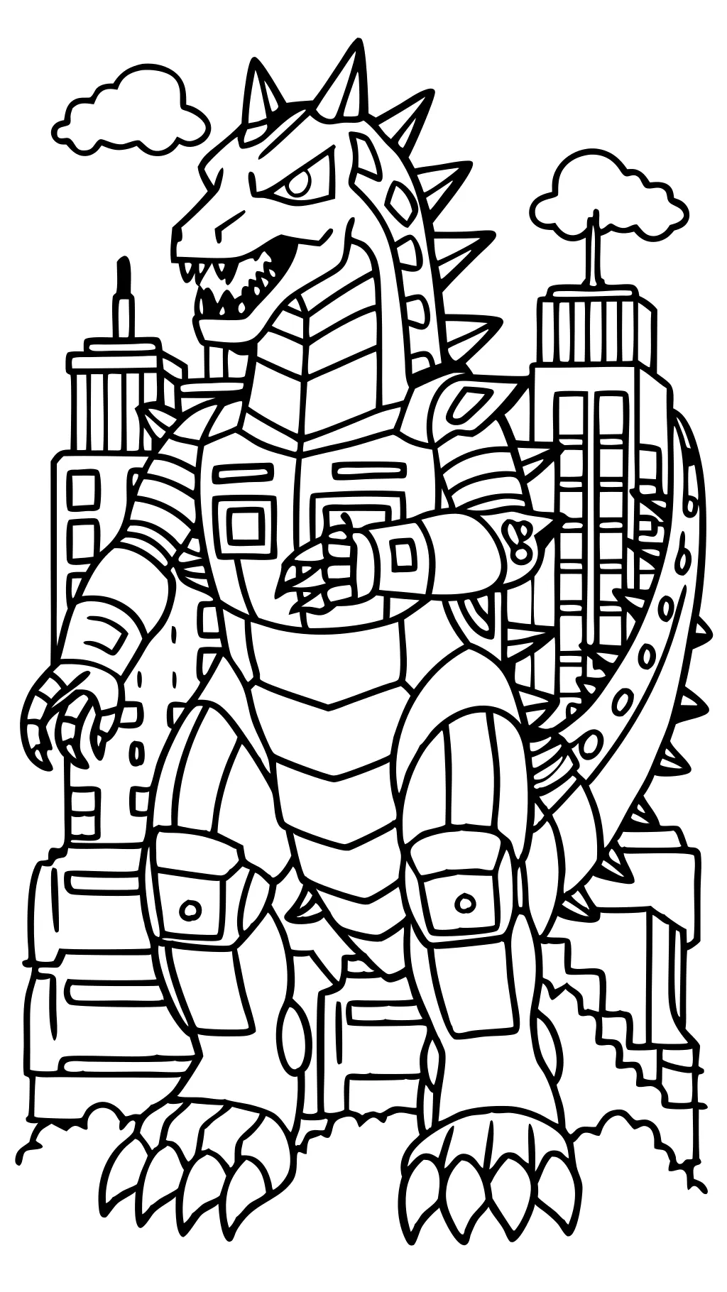 mecha godzilla coloring pages